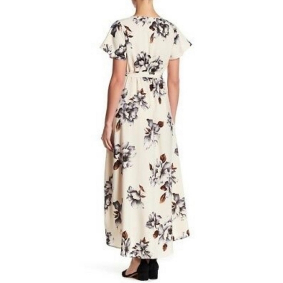 WEST KEI Floral Hi-Lo Dress in Ivory/Gray - Picture 4 of 11